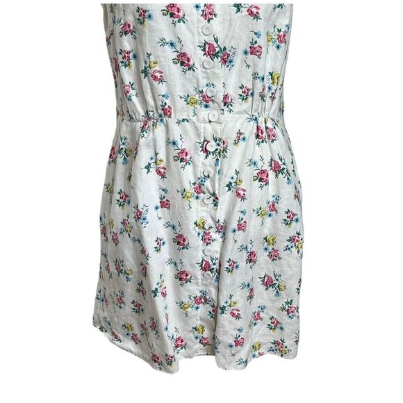 Emilia Wickstead Kirk Dress Linen Mini Floral A Line White Women’s Size 10 - Picture 4 of 14